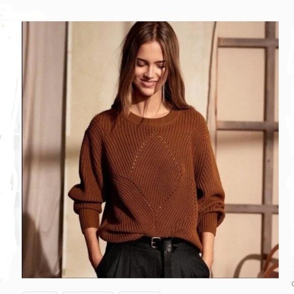 Aritzia Wilfred Serment 100% Merino Wool Sweater | Crewneck, Chunky Knit, Size S - Picture 1 of 10